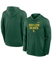 Nike Men's Green Baylor Bears 2025 Sideline Dri-fit Long Sleeve Hoodie T-Shirt