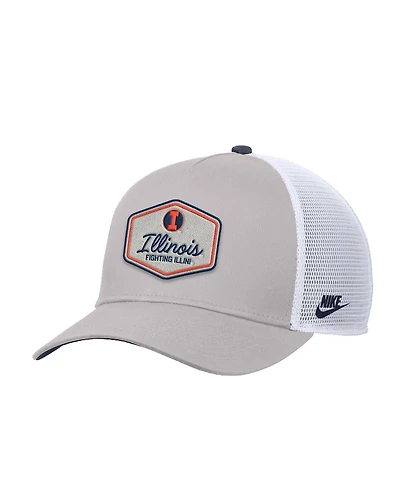 Nike Men's Pewter Illinois Fighting Illini Rise Vintage Adjustable Trucker Hat