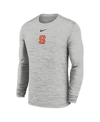Nike Men's Gray Syracuse Orange 2025 Sideline Velocity Performance Long Sleeve T-Shirt
