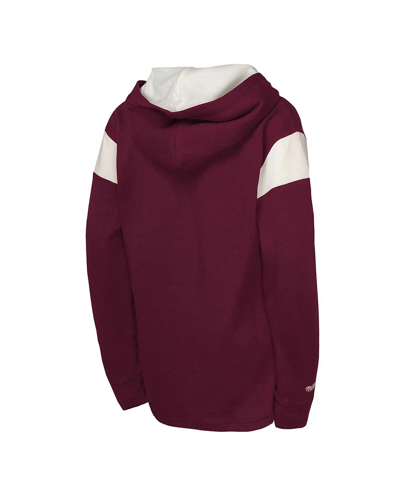 Mitchell & Ness Big Boys and Girls Burgundy Colorado Avalanche Thermal Lightweight Pullover Hoodie
