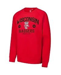 League Collegiate Wear Men's Red Wisconsin Badgers Bendy Arch Essential 2.0 Pullover Sweatshirt