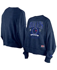 New Era Women's Navy Toronto Blue Jays City Connect Throwback Enzyme Wash Boxy Cropped Sweatshirt