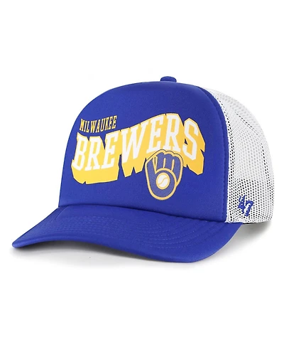 '47 Brand Men's Royal Milwaukee Brewers Meander Foam Trucker Snapback Hat