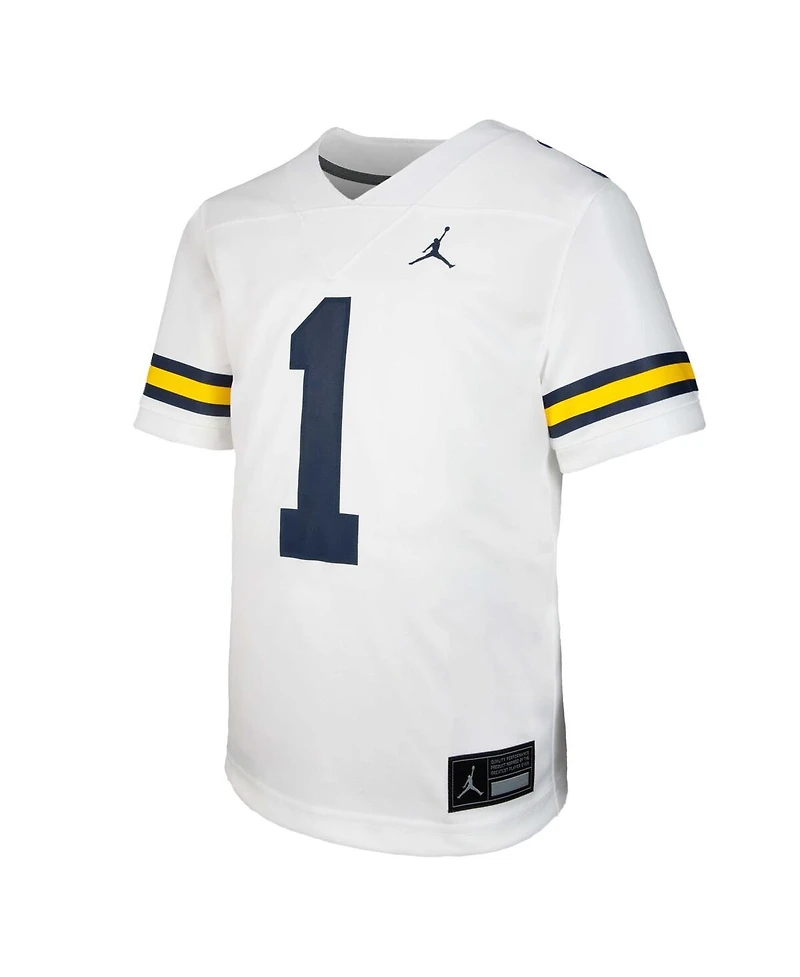 Jordan Big Boys and Girls White Michigan Wolverines Untouchable Replica Game Jersey