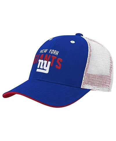 Outerstuff Big Boys and Girls Royal New York Giants Core Lockup Trucker Adjustable Hat