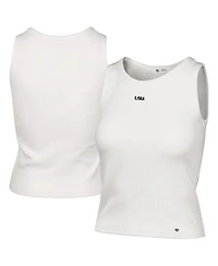 '47 Brand Women's Cream Lsu Tigers Micro Logo Ribbed Cropped Tank Top