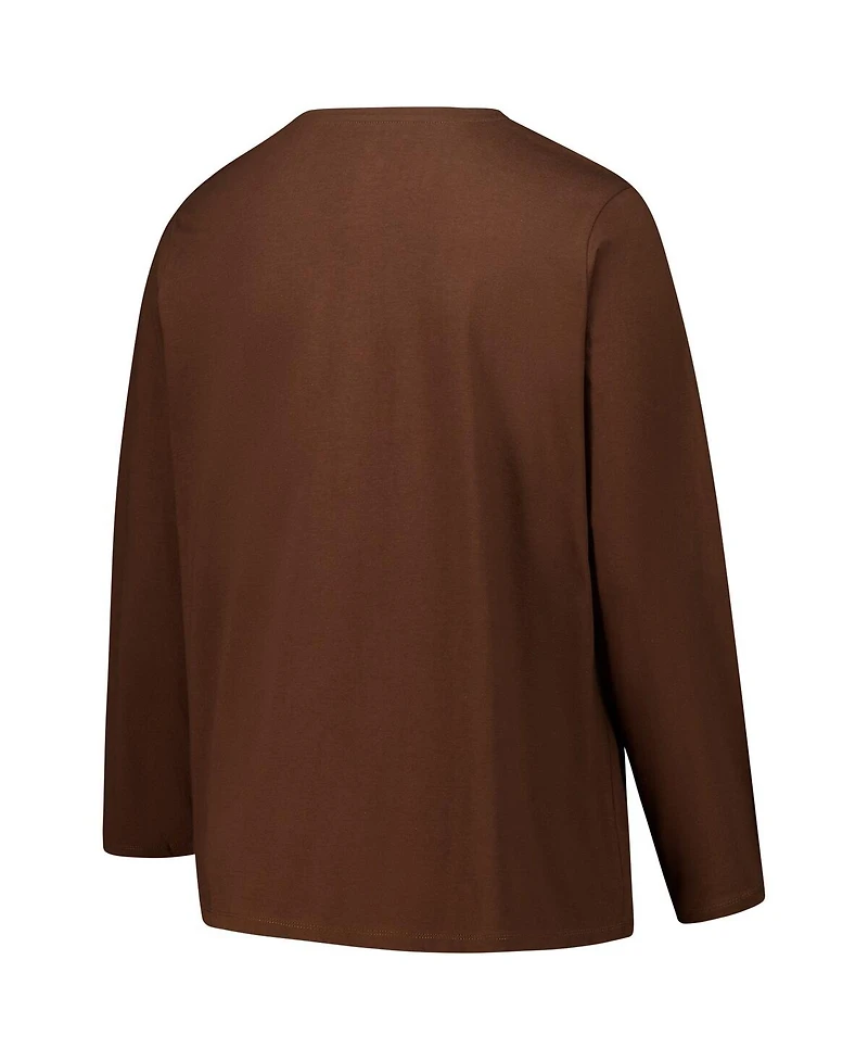 Fanatics Women's Brown Cleveland Browns Long Sleeve Scoop Neck T-Shirt