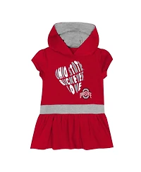 Outerstuff Girls Toddler Scarlet Ohio State Buckeyes Team Love French Terry Hoodie Dress