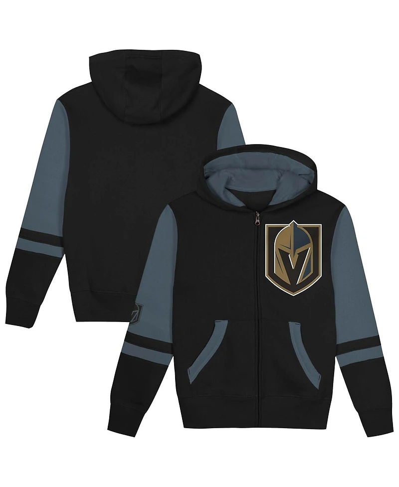 Outerstuff Preschool Black Vegas Golden Knights Face Off Full-Zip Hoodie