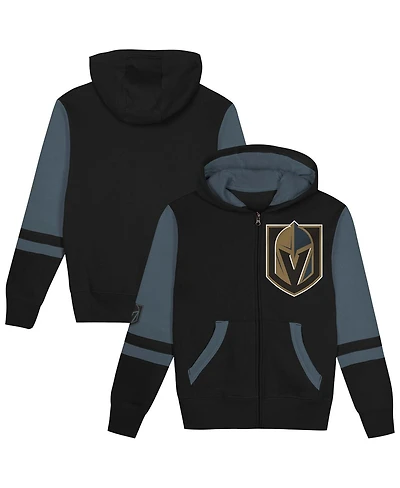 Outerstuff Preschool Black Vegas Golden Knights Face Off Full-Zip Hoodie