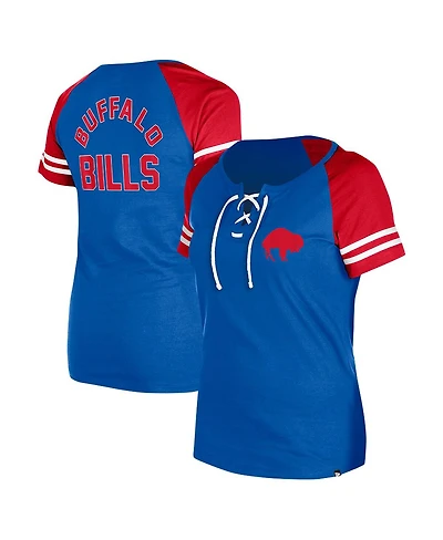 New Era Women's Royal Buffalo Bills Throwback Lace-Up Raglan T-Shirt