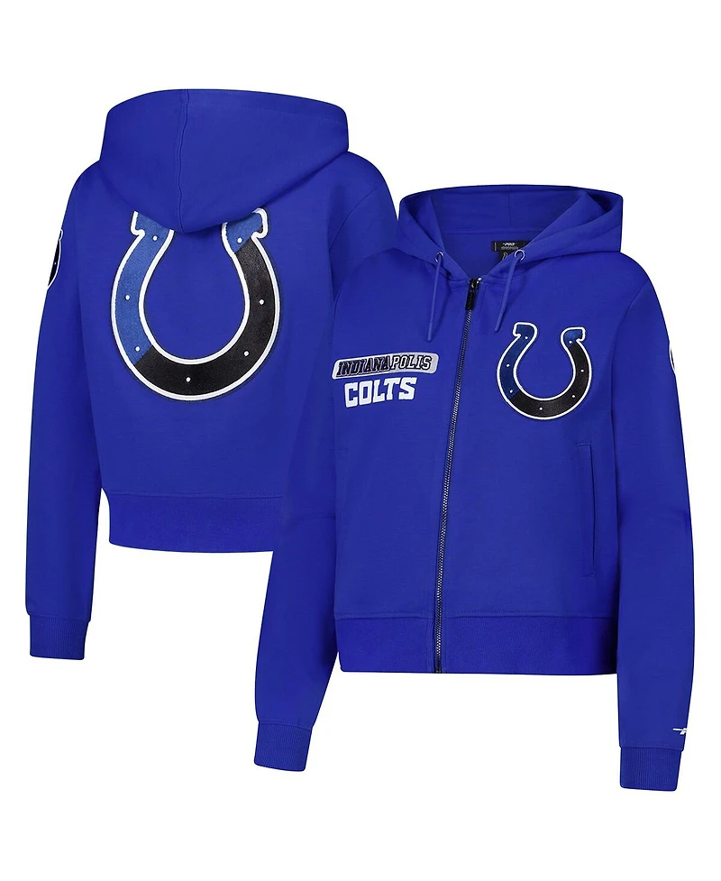 Pro Standard Women's Royal Indianapolis Colts Split Logo Full zip Hoodie