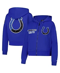 Pro Standard Women's Royal Indianapolis Colts Split Logo Full zip Hoodie