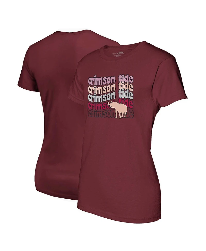 Image One Women's Crimson Alabama Crimson Tide Repeat Slogan Boyfriend T-Shirt