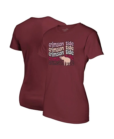 Image One Women's Crimson Alabama Crimson Tide Repeat Slogan Boyfriend T-Shirt