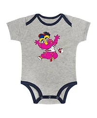 Outerstuff Baby Boys and Girls Gray/White Cleveland Guardians 2-Pack Play Ball Bodysuit Set