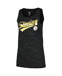 New Era Women's Black Pittsburgh Steelers Space Dye Active Tank Top