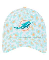 New Era Girls Toddler White Miami Dolphins Active Leopard 9TWENTY Adjustable Hat