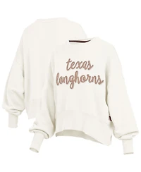 Pressbox Women's Cream Texas Longhorns Chelsea Oversized Pullover Sweatshirt