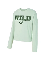 Concepts Sport Women's Light Green Minnesota Wild Tonal Pullover Tri-Blend Sweatshirt