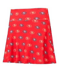 Concepts Sport Women's Scarlet San Francisco 49ers Record Allover Print Knit Sleep Skort
