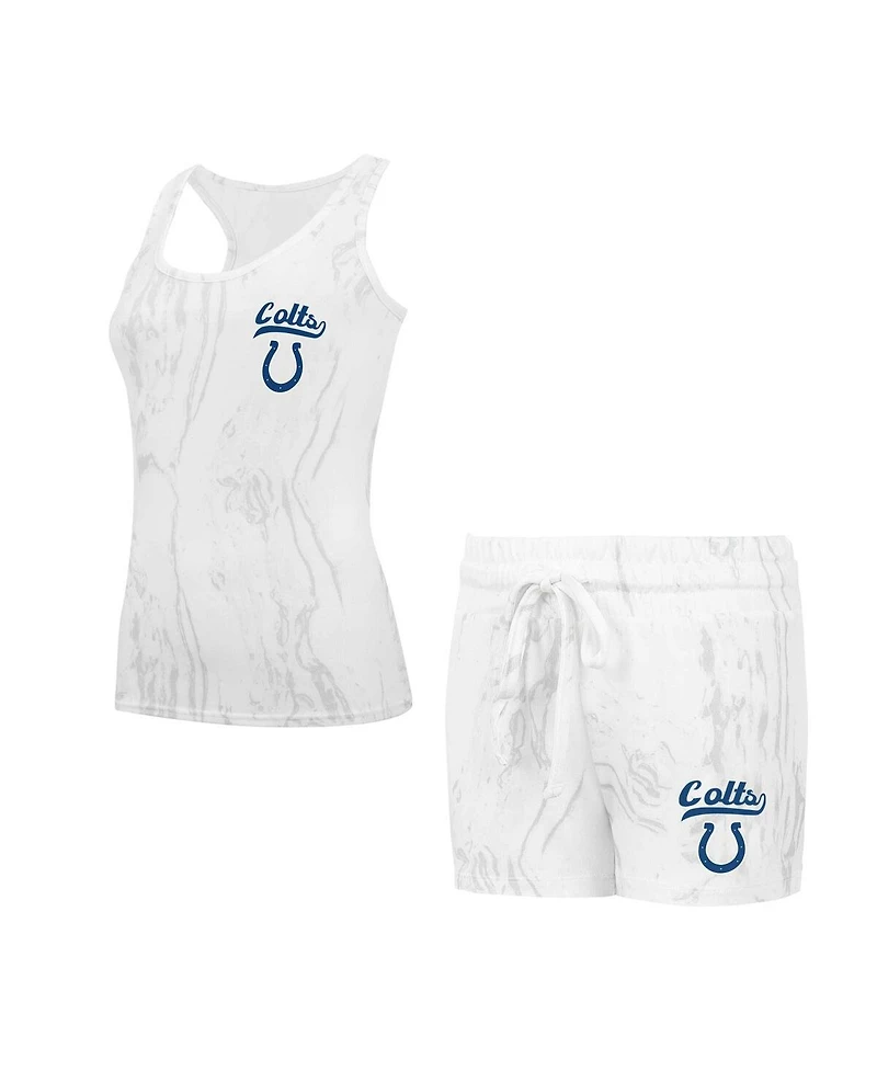 Concepts Sport Women's Indianapolis Colts Quartz Hacci Knit Tank Top and Shorts Sleep Set
