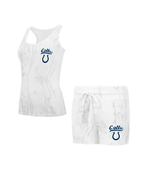 Concepts Sport Women's Indianapolis Colts Quartz Hacci Knit Tank Top and Shorts Sleep Set