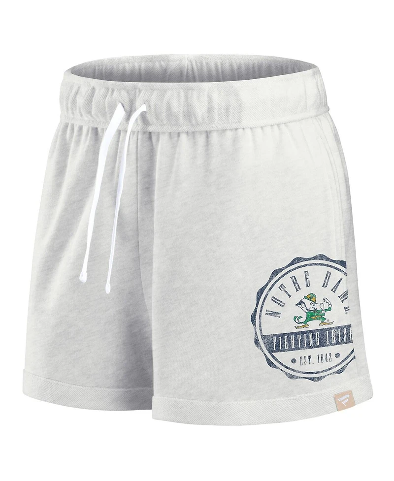 Fanatics Women's Oatmeal Notre Dame Fighting Irish Win Badge Shorts