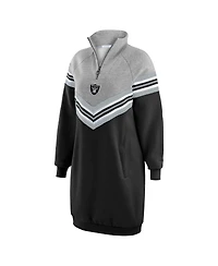 Wear by Erin Andrews Women's Black/Heather Gray Las Vegas Raiders Chevron Stripe Dress