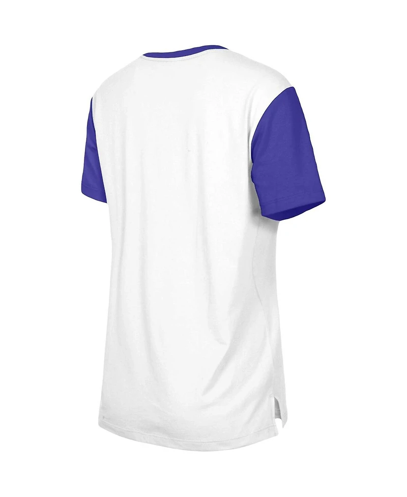 New Era Women's White/Purple Minnesota Vikings Third Down Color lock T-Shirt
