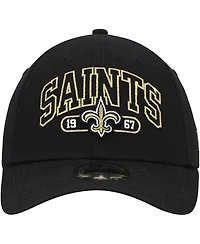 New Era Big Boys and Girls Black New Orleans Saints Outline 9FORTY Adjustable Hat