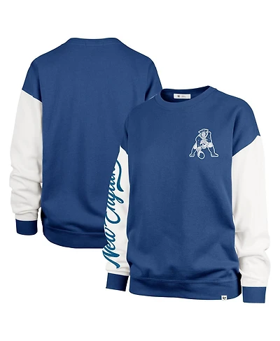 '47 Brand Women's Navy New England Patriots Double Header Rise Andie Pullover Sweatshirt