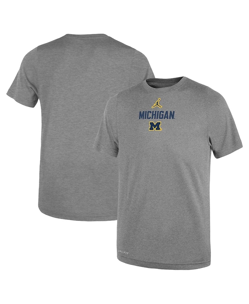 Jordan Toddler Heather Gray Michigan Wolverines Legend Slogan Performance T-Shirt