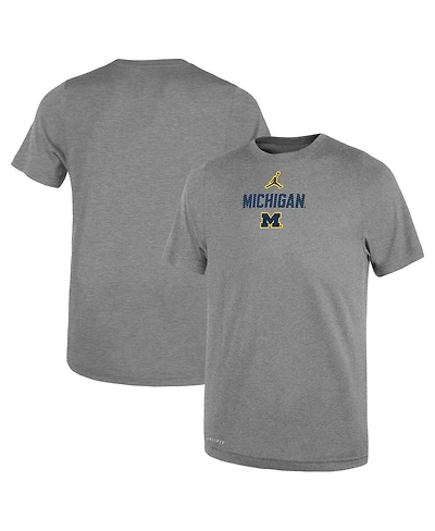 Jordan Toddler Heather Gray Michigan Wolverines Legend Slogan Performance T-Shirt
