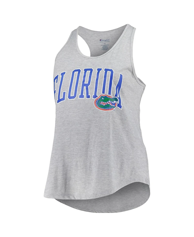 Profile Women's Heather Gray Florida Gators Arch Logo Racerback Scoop Neck Tank Top