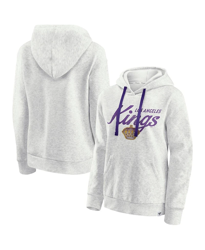 Fanatics Women's Oatmeal Los Angeles Kings True Classics Quilted Pullover Hoodie