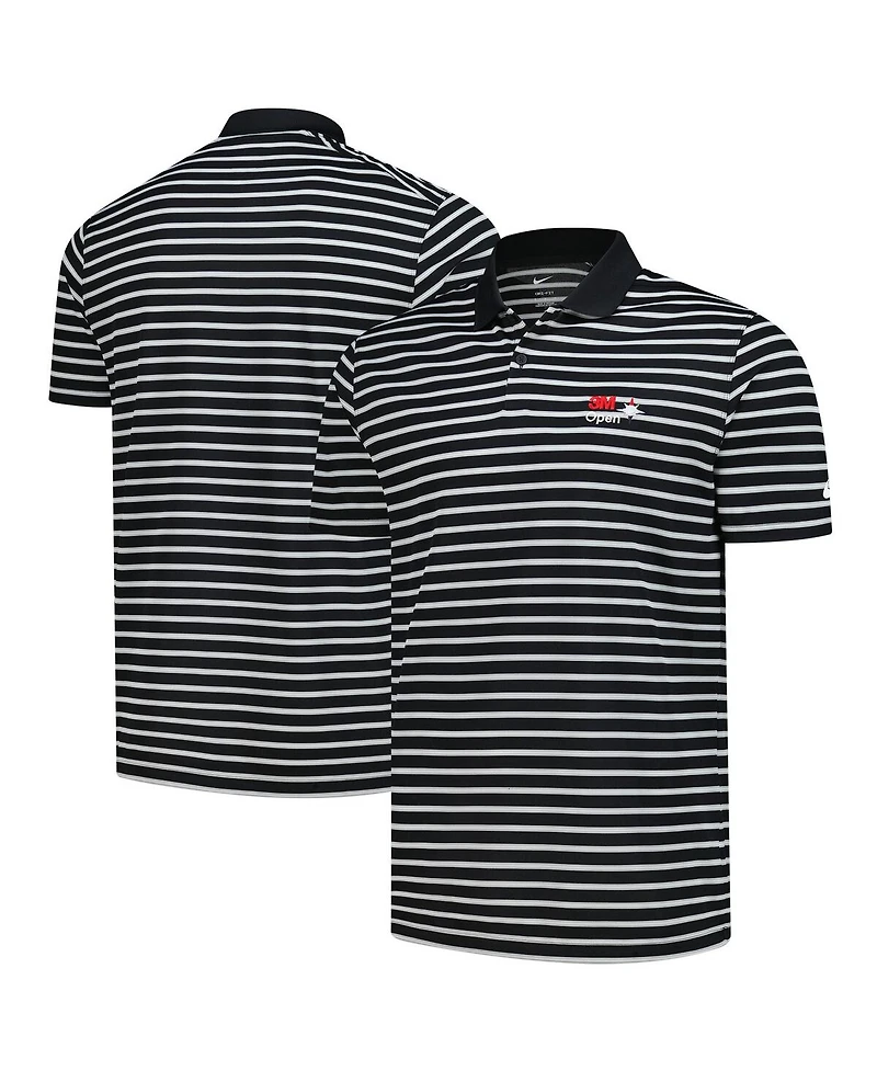 Nike Men's Black 3M Open Victory Stripe Performance Polo Shirt