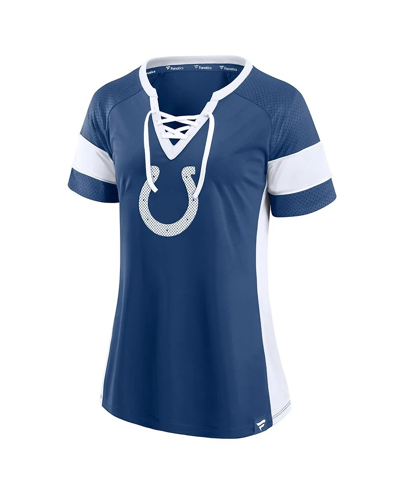 Fanatics Women's Blue Indianapolis Colts Athena Lace-Up Top