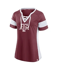 Fanatics Women's Maroon Texas A&M Aggies Unmasked Hero Block Party Athena Lace-Up Top