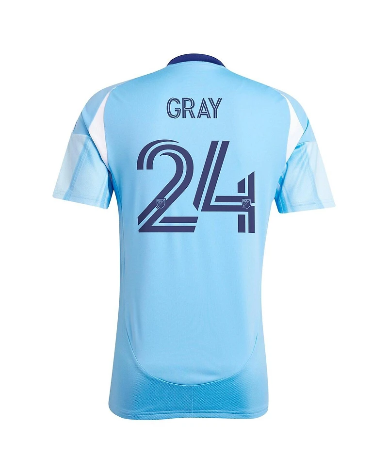 Adidas Men's Tayvon Gray Light Blue New York City Fc 2025 The Excelsior Kit Replica Player Jersey