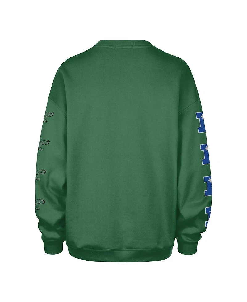 '47 Brand Women's Kelly Green Philadelphia Eagles Go Big Oversized Pullover Sweatshirt