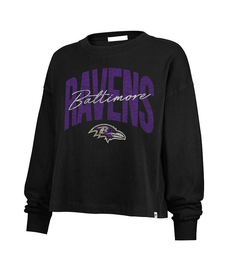 '47 Brand Women's Black Baltimore Ravens Muse Sydney Long Sleeve T-Shirt