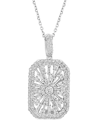 Effy Diamond Rectangular Starburst 18" Pendant Necklace (3/4 ct. t.w.) in 14k White Gold