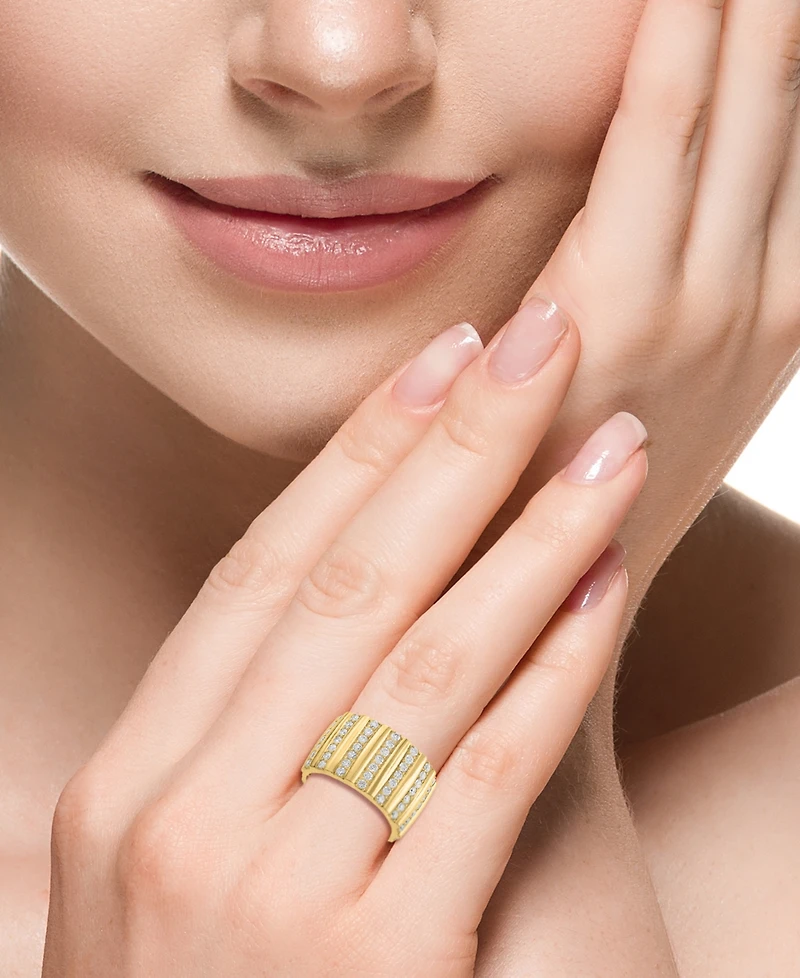Effy Diamond Multi Column Wide Width Statement Ring (7/8 ct. t.w.) in 14k Gold