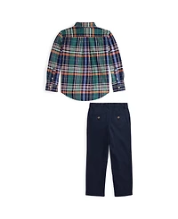 Polo Ralph Lauren Toddler and Little Boys 2-Piece Bear Rugby Shirt Pant Set