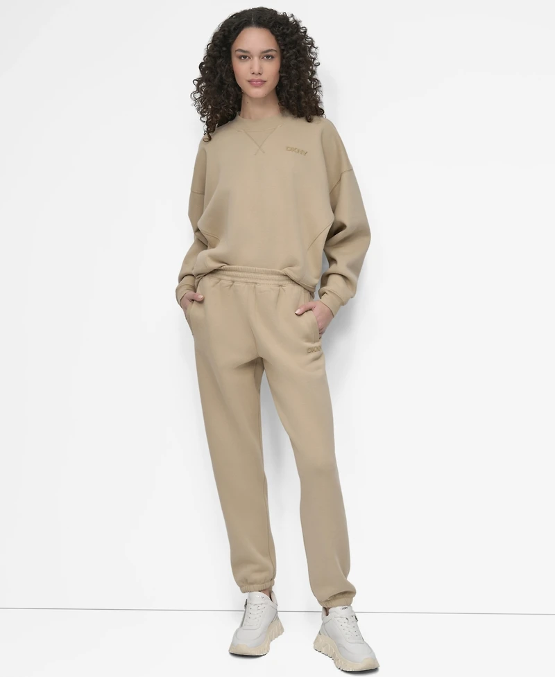 Dkny Women's Hd Logo High Waist Relaxed Joggers