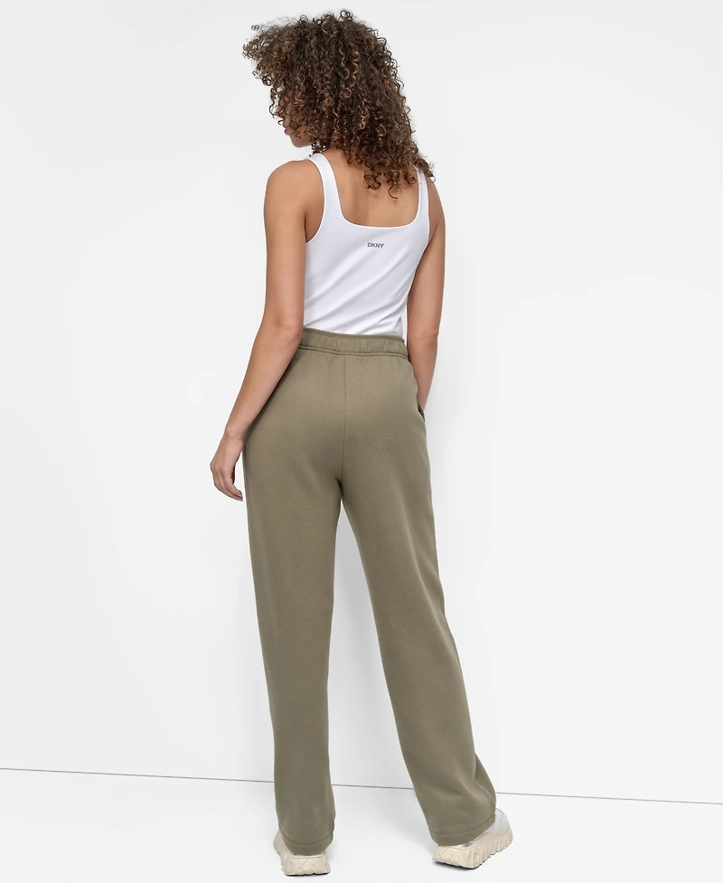 Dkny Women's Hd Logo Boyfriend Open Leg Pants