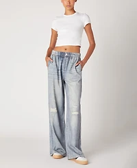 Blank Nyc Women's Wide Leg Knit Denim Pants