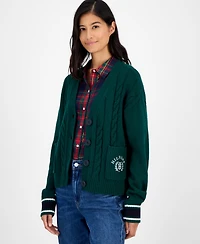 Tommy Hilfiger Women's Cable-Knit Varsity Cardigan