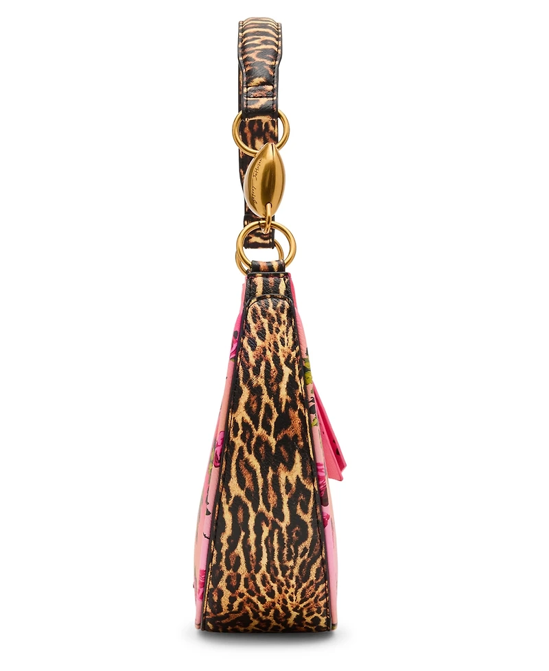 Betsey Johnson Leopard Floral Small Shoulder Bag